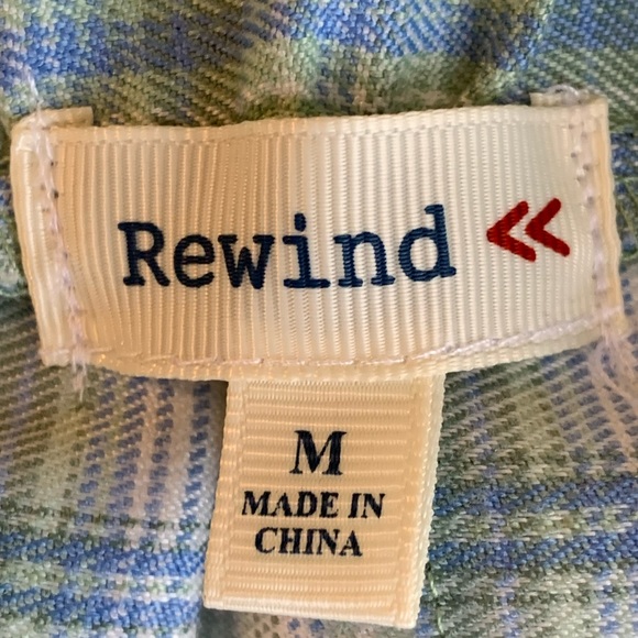 REWIND TARTAN GREEN/WHITE PLAID SKIRT. JUNIOR SIZE MEDIUM - Picture 5 of 7